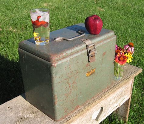 sheet metal ice box|1950s ice box.